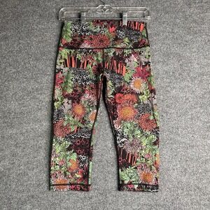 Lululemon‎ Wunder Under High Rise Leggings Size 8 Floral Zen Garden Multicolor